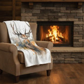Couverture Polaire Noble Antlers : Bois Elk Aquarelle Art