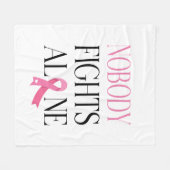 Couverture Polaire Nobody Fights Alone Pink Ribbon (Devant (Horizontal))