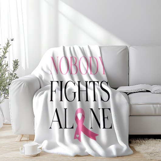 Couverture Polaire Nobody Fights Alone Pink Ribbon