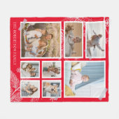 Couverture Polaire Noël 8 Photo Collage Famille Blanche-Toison (Devant (Horizontal))