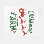 Couverture Polaire Noël à la ferme avec tracteur et rennes (Devant (Horizontal))