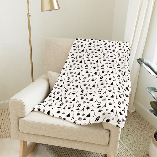 Couverture Polaire Noël à Paris | Motif