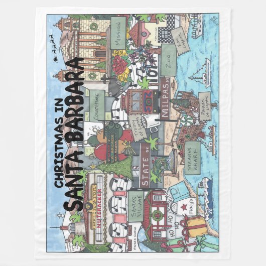 Couverture Polaire Noël à Père Noël Barbara (Devant)