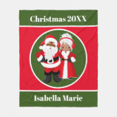 Couverture Polaire Noël Africain Américain Père Noël Mme Claus (Devant)