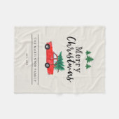 Couverture Polaire Noël agricole | Arbre sur voiture rouge (Devant (Horizontal))