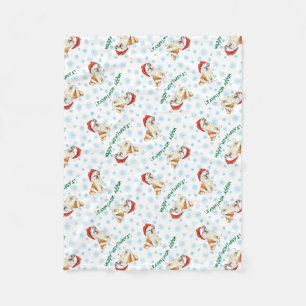 Couverture Polaire Noël Akita Fleece Blanche
