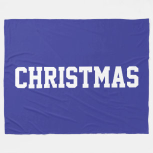 Couverture Polaire Noël Amusant Athlétique Texte Blanc Sur Fond Bleu