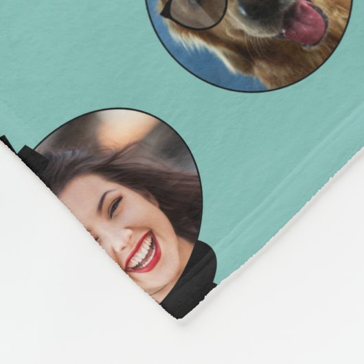 Couverture Polaire Noël Amusant Famille Visages Ornements (Coin)