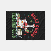 Couverture Polaire Noël amusant Père Noël Silly Goose Teacher Club An (Devant (Horizontal))