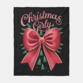 Couverture Polaire Noël Arbre Bow Girls Fête esthétique Noël (Devant)