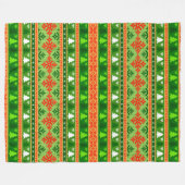 COUVERTURE POLAIRE NOËL ARBRE VERT BLANC ORNAMENTS ROUGES (Devant (Horizontal))