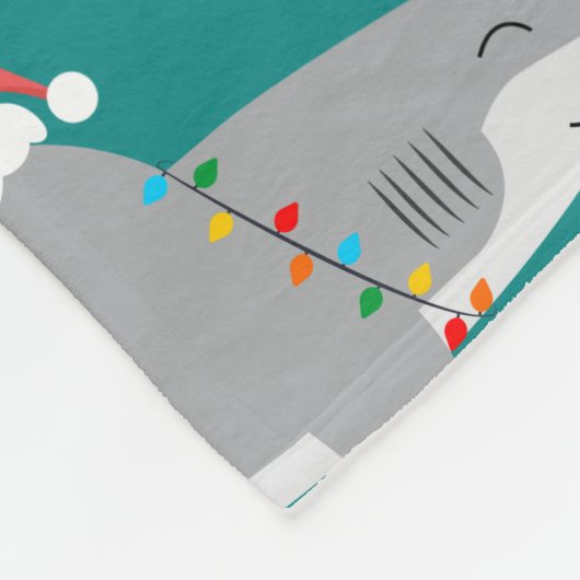Couverture Polaire Noël aux requins (Coin)