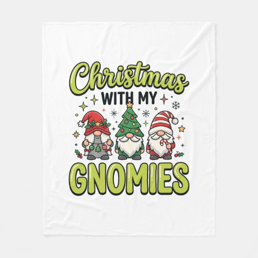 Couverture Polaire Noël avec mes gnomes conception de gnome (Devant)