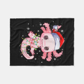 Couverture Polaire Noël Axolotl Santa Chapeau éclaire Japonais mignon (Devant (Horizontal))