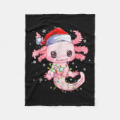 Couverture Polaire Noël Axolotl Santa Chapeau éclaire Japonais mignon (Devant)