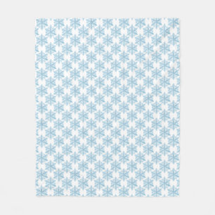 Couverture Polaire Noël bleu clair Aquarelle Snowflakes Motif