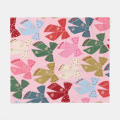 Couverture Polaire Noël Bows Coquette rose (Devant (Horizontal))