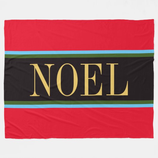 Couverture Polaire NOEL Bright Red Black Green Christmas Strips (Devant (Horizontal))