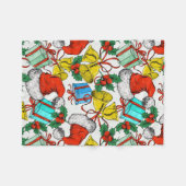 Couverture Polaire Noël Cadeaux colorés Red Santa Hats Fêtes (Devant (Horizontal))