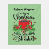 Couverture Polaire Noël café regarder ajouter nom (Devant)