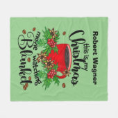 Couverture Polaire Noël café regarder ajouter nom (Devant (Horizontal))