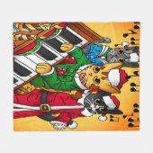 Couverture Polaire Noël Carol Cats (Devant (Horizontal))