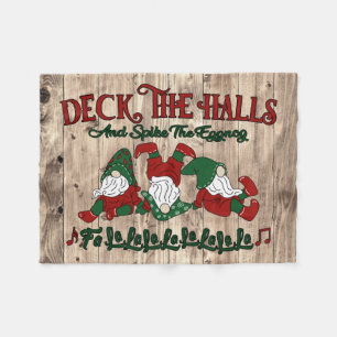 Couverture Polaire Noël Carol Eggnog Gnomes Deck Les Halls