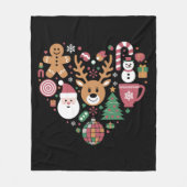 Couverture Polaire Noël Coeur Amour Icônes Fêtes Noël Père Noël (Devant)