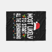 Couverture Polaire Noël Commence Probablement Tous Les Shenanigans Fa (Devant (Horizontal))