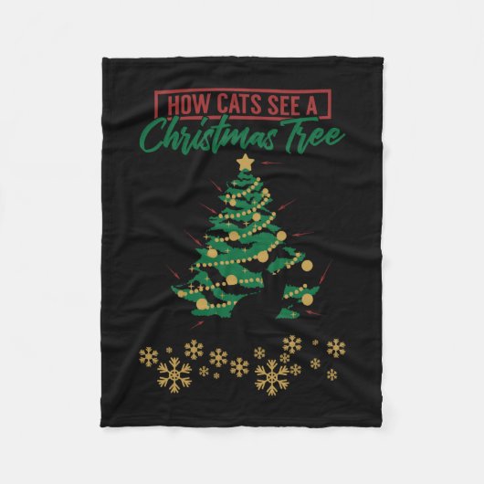 Couverture Polaire Noël Comment les chats voient une idée cadeau d'ar (Devant)