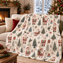 Noël Cozy Santa et Arbres Botaniques