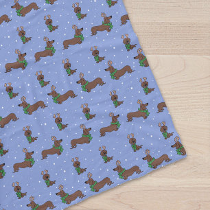 Couverture Polaire Noël Dachshund Reindeer mignon Motif
