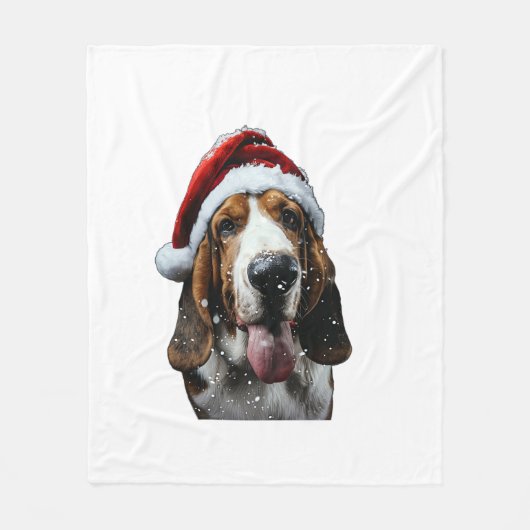 Couverture Polaire Noël de Basset Hound (Devant)