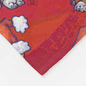 Couverture Polaire Noël de chat de gingembre sur le rouge (Coin)