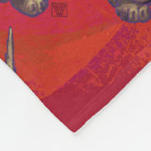 Couverture Polaire Noel de Chien À La Hache Sur Rouge (Coin)