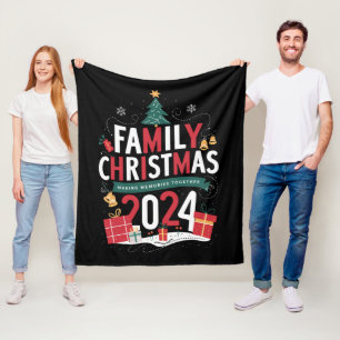 Couverture Polaire Noël de famille 2024 Rassembler les souvenirs