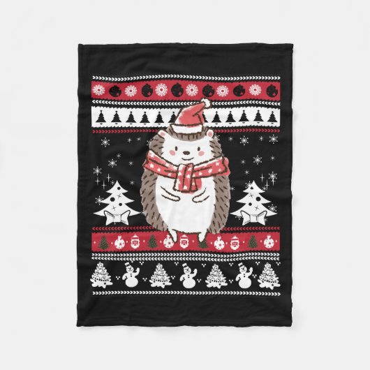 Couverture Polaire Noël de Hérisson (Devant)