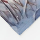 Couverture Polaire Noël de la forêt d'hiver | Bleu (Coin)