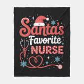 Couverture Polaire Noël de l'infirmière préférée de Santa (Devant)