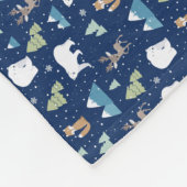 Couverture Polaire Noël de l'ours polaire hivernal (Coin)