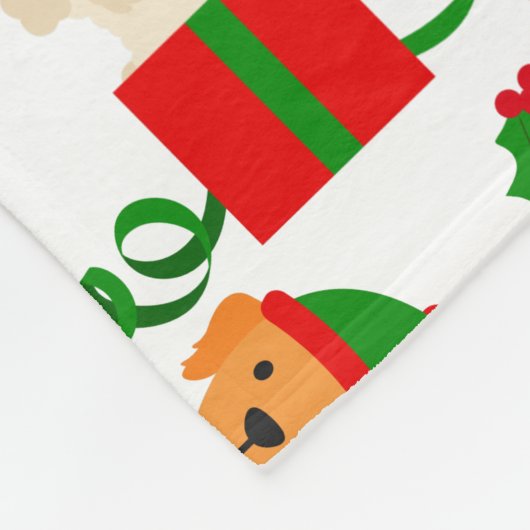 Couverture Polaire Noël de mignon chien chiot (Coin)