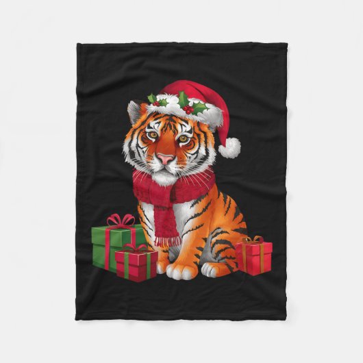 Couverture Polaire Noël de Noël de Père Noël Bengale Tiger (Devant)