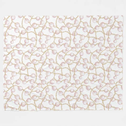 Couverture Polaire Noël de perles de verre rose or (Devant (Horizontal))