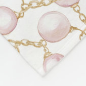 Couverture Polaire Noël de perles de verre rose or (Coin)