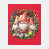 Couverture Polaire Noël de tennis avec balle de tennis (Devant)