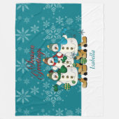 Couverture Polaire Noël des amis | de bonhommes de neige de (Devant)