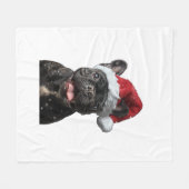 Couverture Polaire Noël des Bulldog français (Devant (Horizontal))