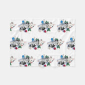 Couverture Polaire Noël des chiots (Devant (Horizontal))