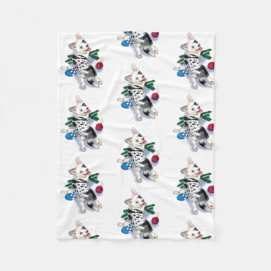 Couverture Polaire Noël des chiots (Devant)