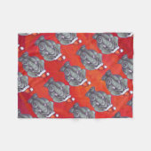 Couverture Polaire Noël des éléphants en rouge (Devant (Horizontal))